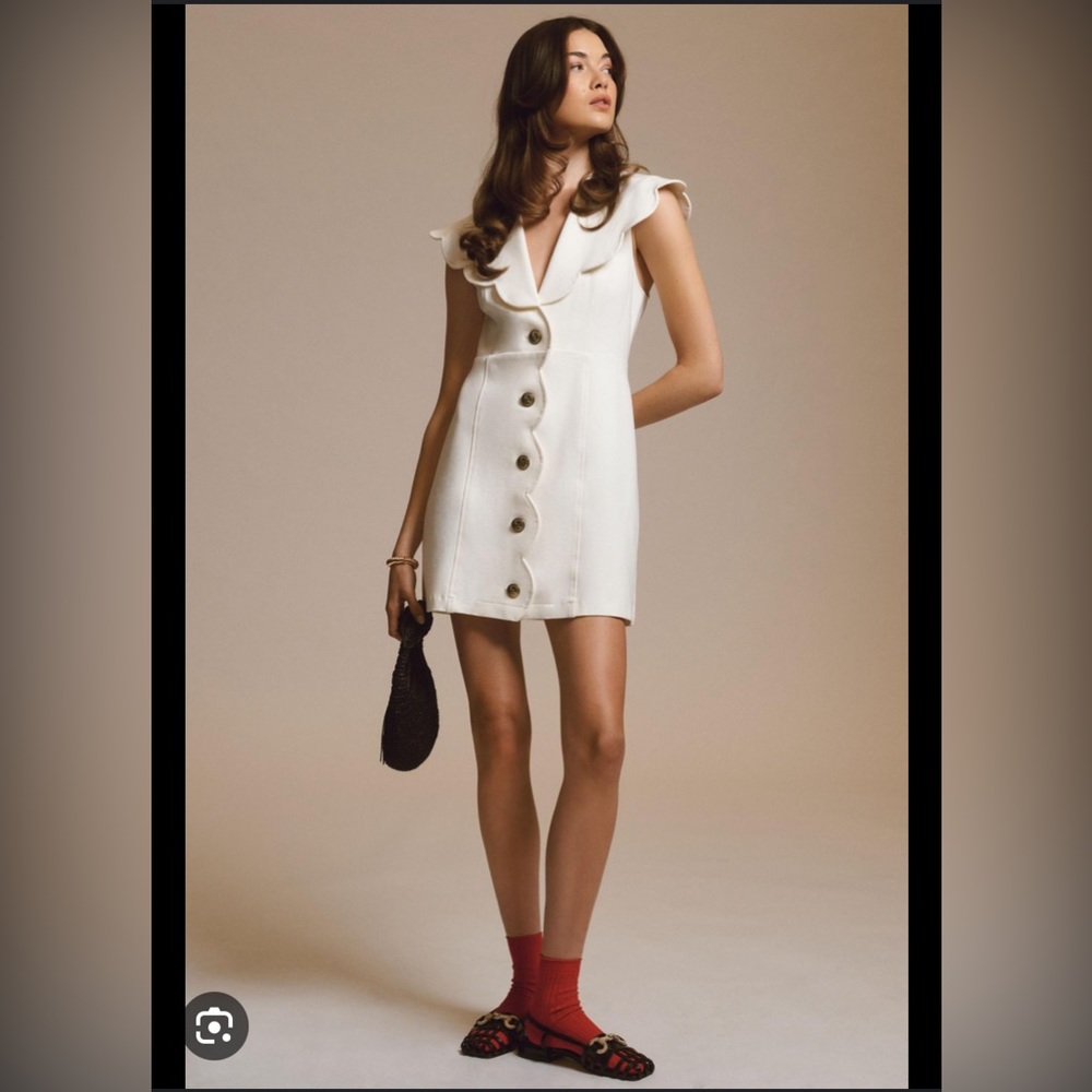 Maeve scalloped button down dress